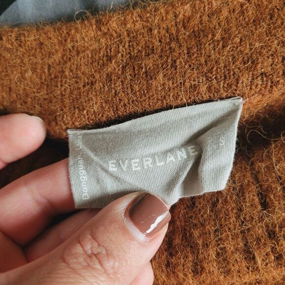 Everlane Womens Sweater Alpaca Wool Blend Knit Pullover Brown Size Small Ribbed - Picture 2 of 7